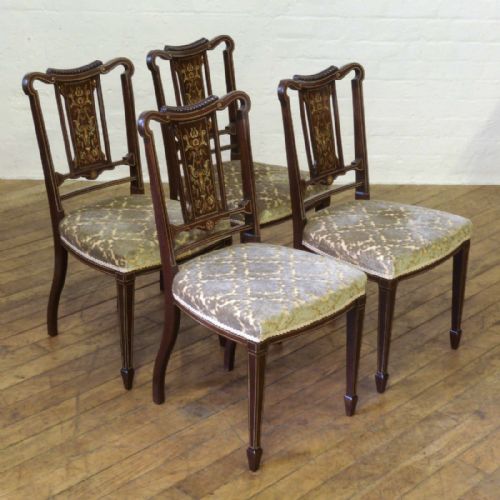 set of four edwardian mahogany chairs - CATEGORY: ANTIQUE CHAIRS - DATED EDWARDIAN