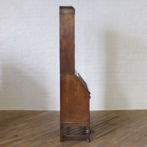 JACOBEAN STYLE OAK BUREAU BOOKCASE - ADDITIONAL PHOTO 12