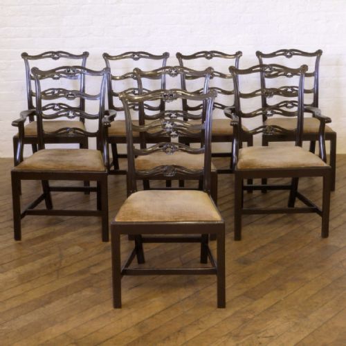 set of eight edwardian mahogany chairs - CATEGORY: ANTIQUE CHAIRS - DATED EDWARDIAN