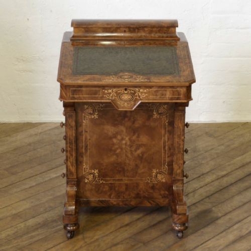 victorian burr walnut davenport - CATEGORY: ANTIQUE DESKS - DATED VICTORIAN