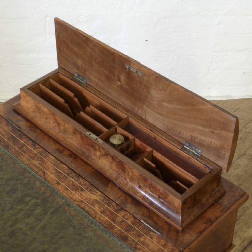 VICTORIAN BURR WALNUT DAVENPORT - ADDITIONAL PHOTO 8