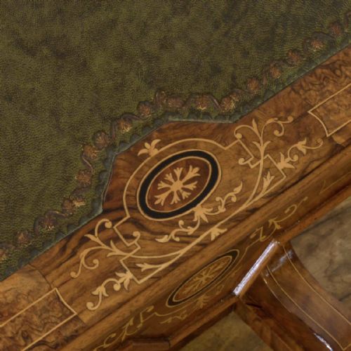 VICTORIAN BURR WALNUT DAVENPORT - ADDITIONAL PHOTO 11
