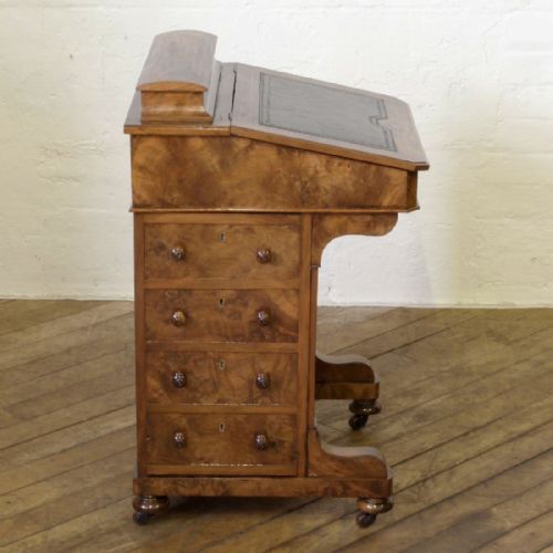 VICTORIAN BURR WALNUT DAVENPORT - ADDITIONAL PHOTO 12