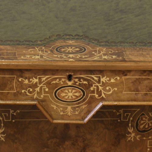 VICTORIAN BURR WALNUT DAVENPORT - ADDITIONAL PHOTO 14