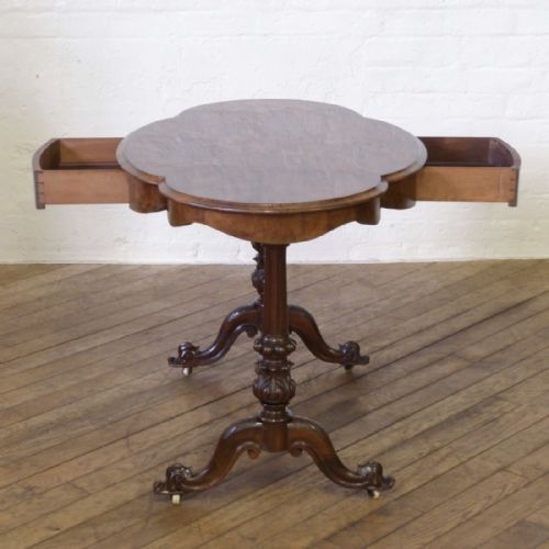 VICTORIAN WALNUT WINDOW TABLE - ADDITIONAL PHOTO 8
