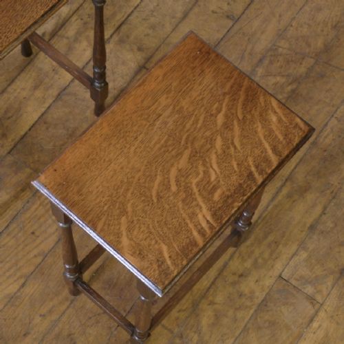 SMALL OAK NEST OF TABLES - ADDITIONAL PHOTO 5