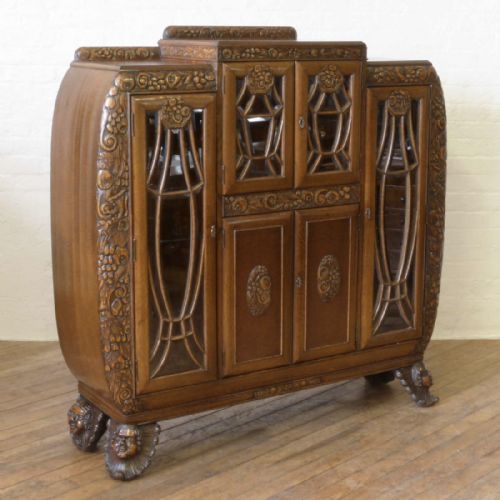 art deco oak cabinet - CATEGORY: ANTIQUE CABINETS - DATED 1930