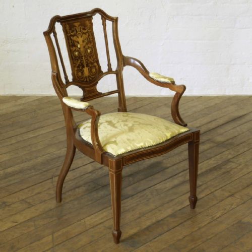edwardian mahogany armchair - CATEGORY: ANTIQUE CHAIRS - DATED EDWARDIAN