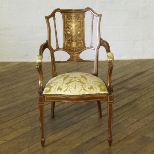 EDWARDIAN MAHOGANY ARMCHAIR - ADDITIONAL PHOTO 1