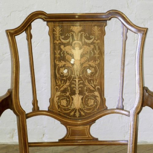 EDWARDIAN MAHOGANY ARMCHAIR - ADDITIONAL PHOTO 2