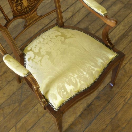 EDWARDIAN MAHOGANY ARMCHAIR - ADDITIONAL PHOTO 5