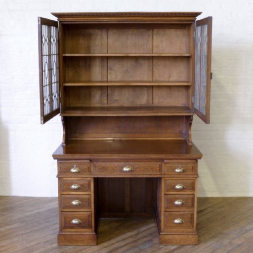 EDWARDIAN OAK BOOKCASE DESK - ADDITIONAL PHOTO 3