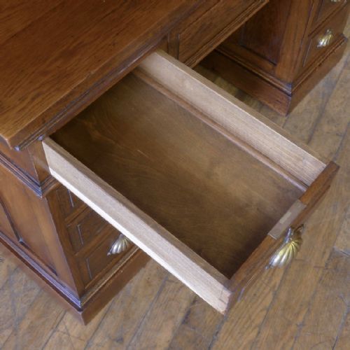 EDWARDIAN OAK BOOKCASE DESK - ADDITIONAL PHOTO 6