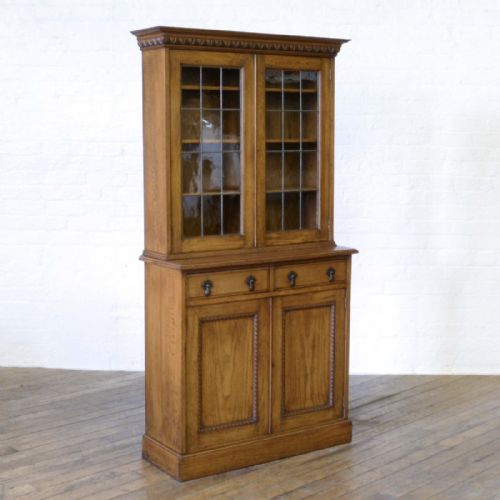 edwardian oak bookcase - CATEGORY: ANTIQUE BOOKCASES - DATED EDWARDIAN