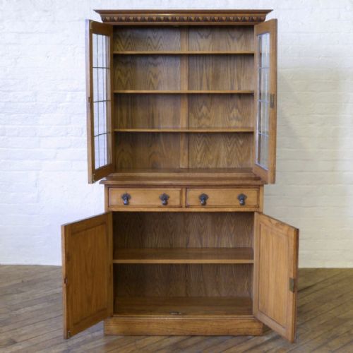 EDWARDIAN OAK BOOKCASE - ADDITIONAL PHOTO 1