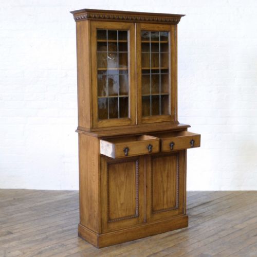 EDWARDIAN OAK BOOKCASE - ADDITIONAL PHOTO 2
