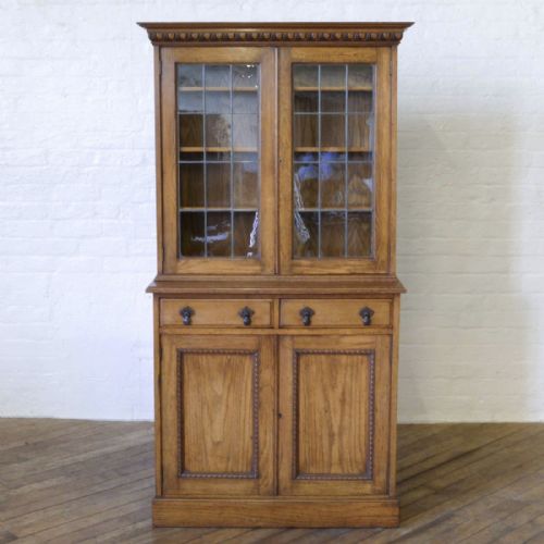 EDWARDIAN OAK BOOKCASE - ADDITIONAL PHOTO 4