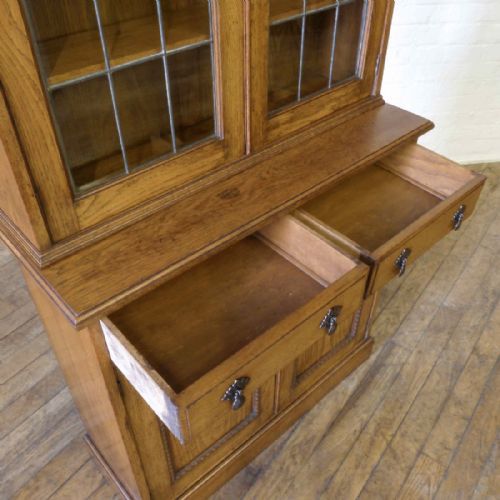 EDWARDIAN OAK BOOKCASE - ADDITIONAL PHOTO 5