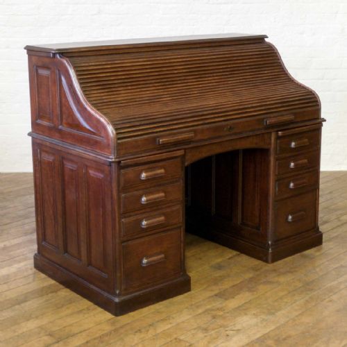 victorian oak rolltop desk - CATEGORY: ANTIQUE DESKS - DATED VICTORIAN