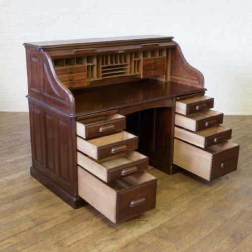 VICTORIAN OAK ROLLTOP DESK - ADDITIONAL PHOTO 2