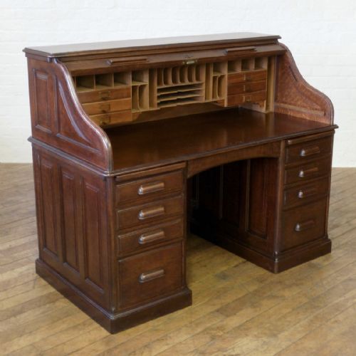 VICTORIAN OAK ROLLTOP DESK - ADDITIONAL PHOTO 3