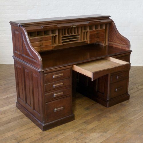 VICTORIAN OAK ROLLTOP DESK - ADDITIONAL PHOTO 4