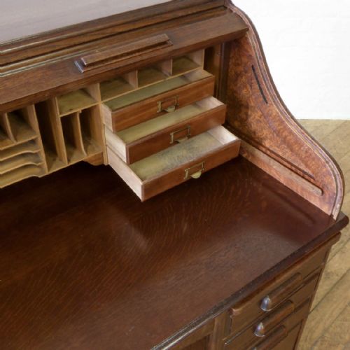 VICTORIAN OAK ROLLTOP DESK - ADDITIONAL PHOTO 8