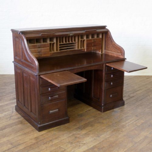 VICTORIAN OAK ROLLTOP DESK - ADDITIONAL PHOTO 10