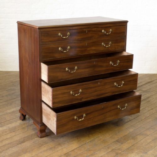 GEORGE III MAHOGANY SECRETAIRE CHEST - ADDITIONAL PHOTO 5
