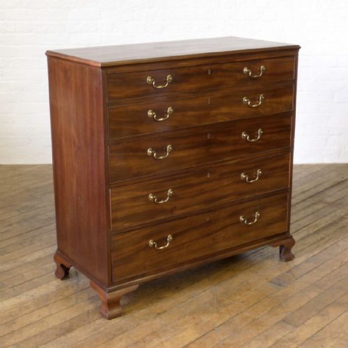 GEORGE III MAHOGANY SECRETAIRE CHEST - ADDITIONAL PHOTO 6