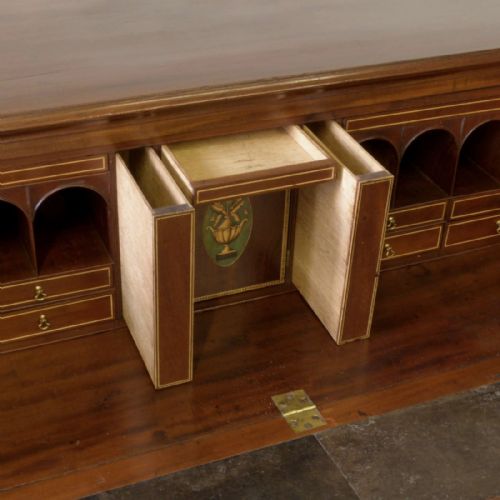 GEORGE III MAHOGANY SECRETAIRE CHEST - ADDITIONAL PHOTO 7