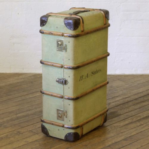 GREEN CANVAS STEAMER TRUNK - ADDITIONAL PHOTO 2
