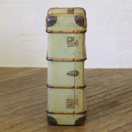 GREEN CANVAS STEAMER TRUNK - ADDITIONAL PHOTO 4