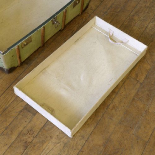 GREEN CANVAS STEAMER TRUNK - ADDITIONAL PHOTO 10