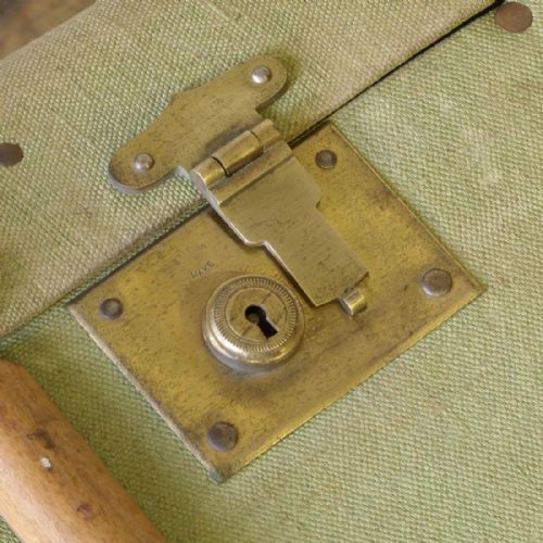 GREEN CANVAS STEAMER TRUNK - ADDITIONAL PHOTO 14