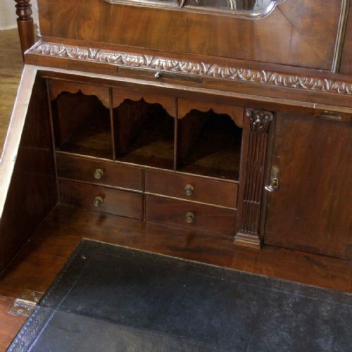 GEORGIAN MAHOGANY BUREAU BOOKCASE - ADDITIONAL PHOTO 10
