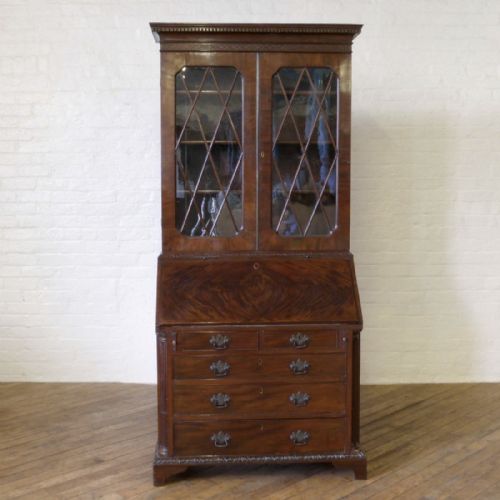 GEORGIAN MAHOGANY BUREAU BOOKCASE - ADDITIONAL PHOTO 11