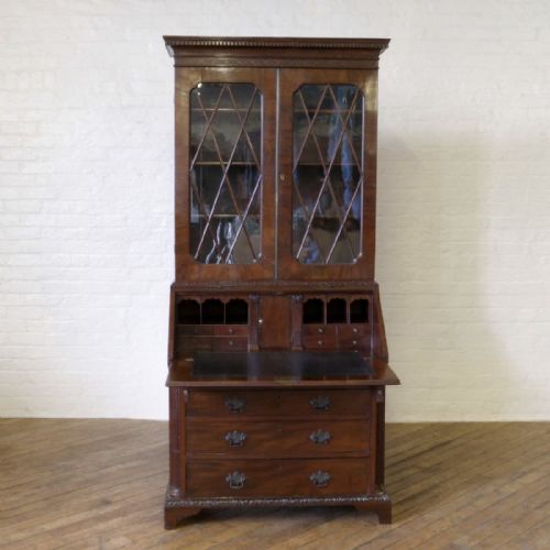 GEORGIAN MAHOGANY BUREAU BOOKCASE - ADDITIONAL PHOTO 12