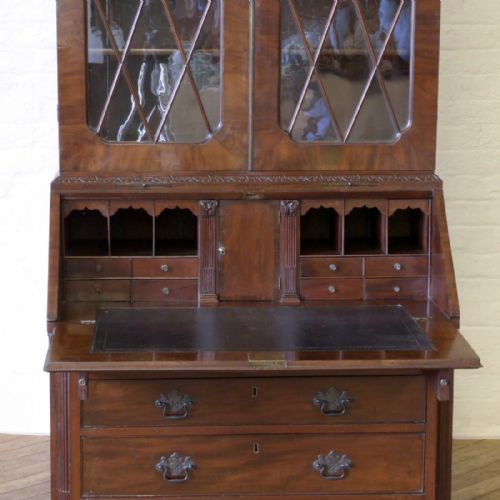 GEORGIAN MAHOGANY BUREAU BOOKCASE - ADDITIONAL PHOTO 13