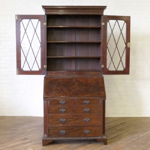 GEORGIAN MAHOGANY BUREAU BOOKCASE - ADDITIONAL PHOTO 14