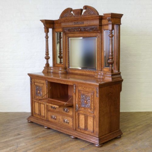 VICTORIAN POLLARD OAK SIDEBOARD - ADDITIONAL PHOTO 1