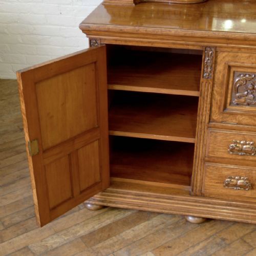 VICTORIAN POLLARD OAK SIDEBOARD - ADDITIONAL PHOTO 14