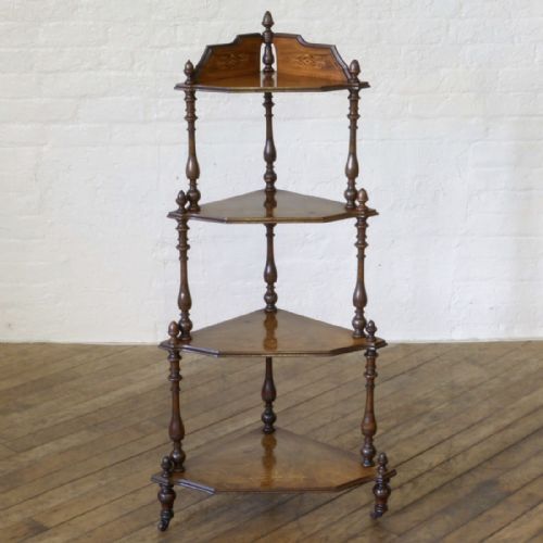 victorian walnut corner whatnot - CATEGORY: ANTIQUE FURNITURE - DATED VICTORIAN