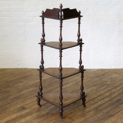 VICTORIAN WALNUT CORNER WHATNOT - ADDITIONAL PHOTO 1