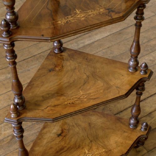 VICTORIAN WALNUT CORNER WHATNOT - ADDITIONAL PHOTO 2