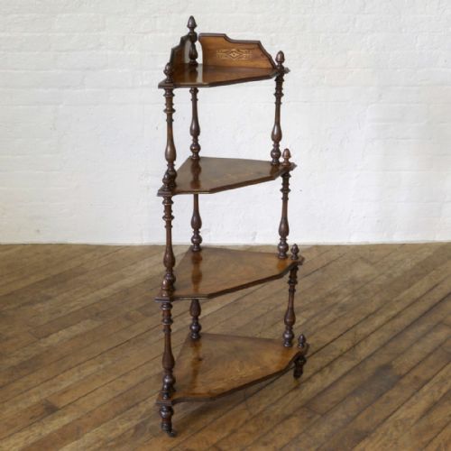 VICTORIAN WALNUT CORNER WHATNOT - ADDITIONAL PHOTO 3
