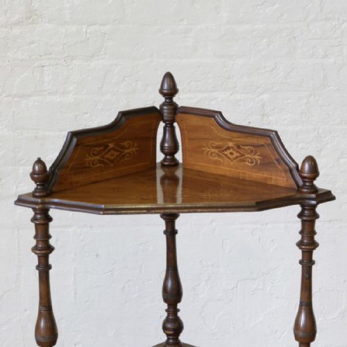 VICTORIAN WALNUT CORNER WHATNOT - ADDITIONAL PHOTO 4