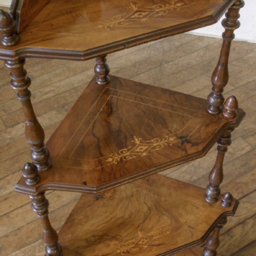VICTORIAN WALNUT CORNER WHATNOT - ADDITIONAL PHOTO 5