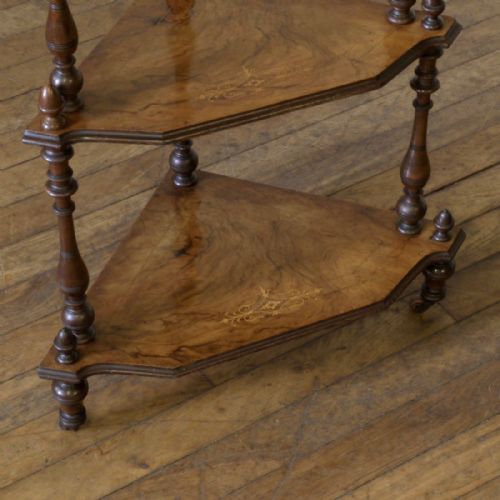VICTORIAN WALNUT CORNER WHATNOT - ADDITIONAL PHOTO 6