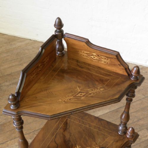VICTORIAN WALNUT CORNER WHATNOT - ADDITIONAL PHOTO 7